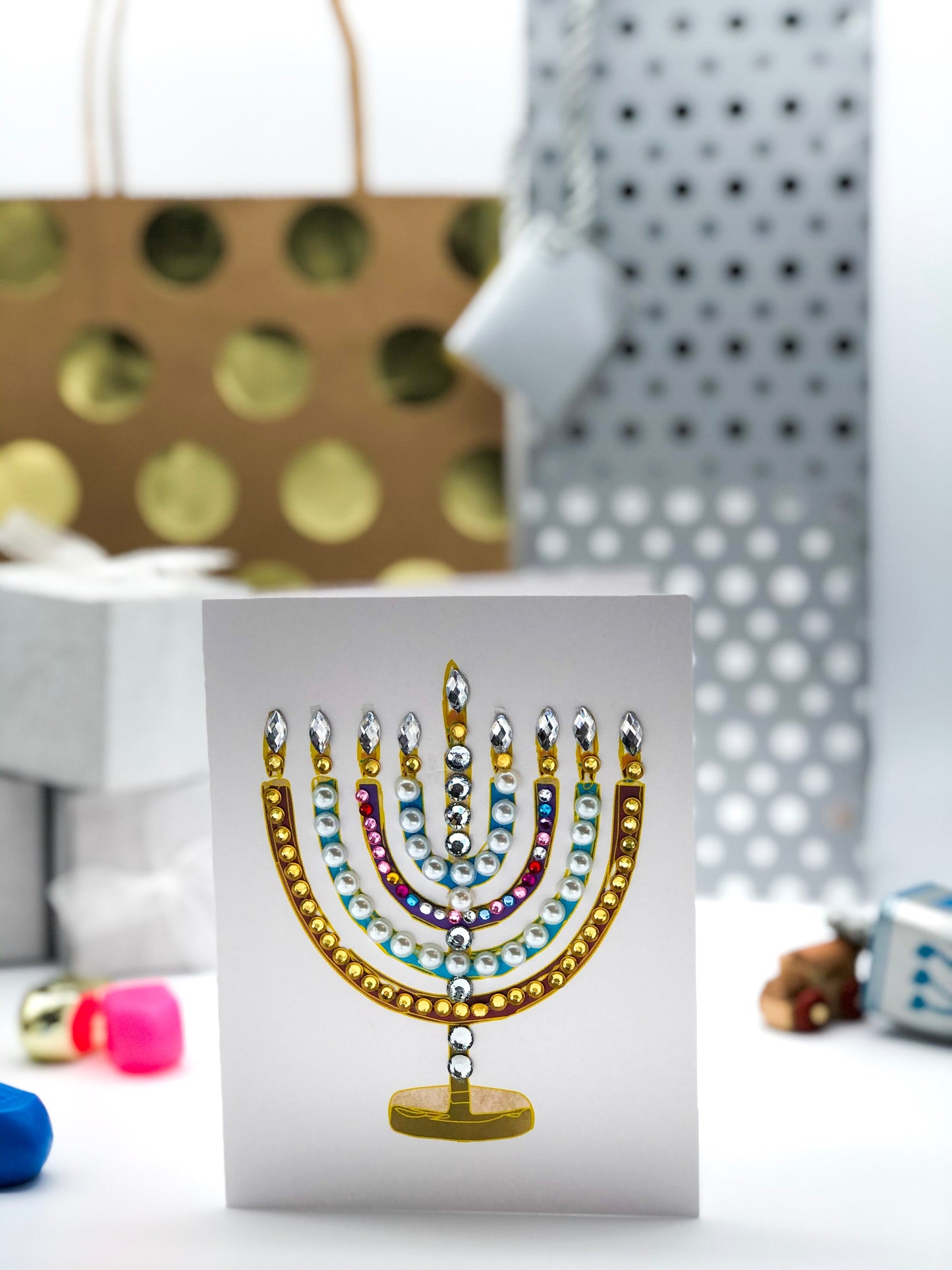 Colourful Menorah Greeting Card