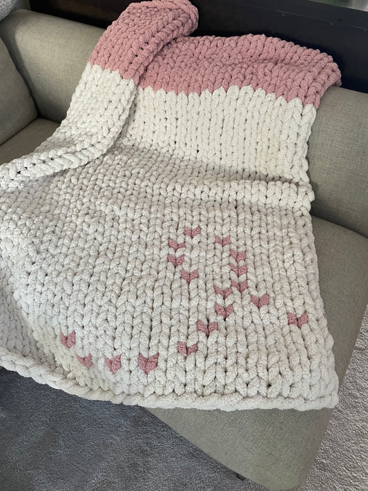 Healing Hand, Chunky Knit Breast Cancer Ribbon