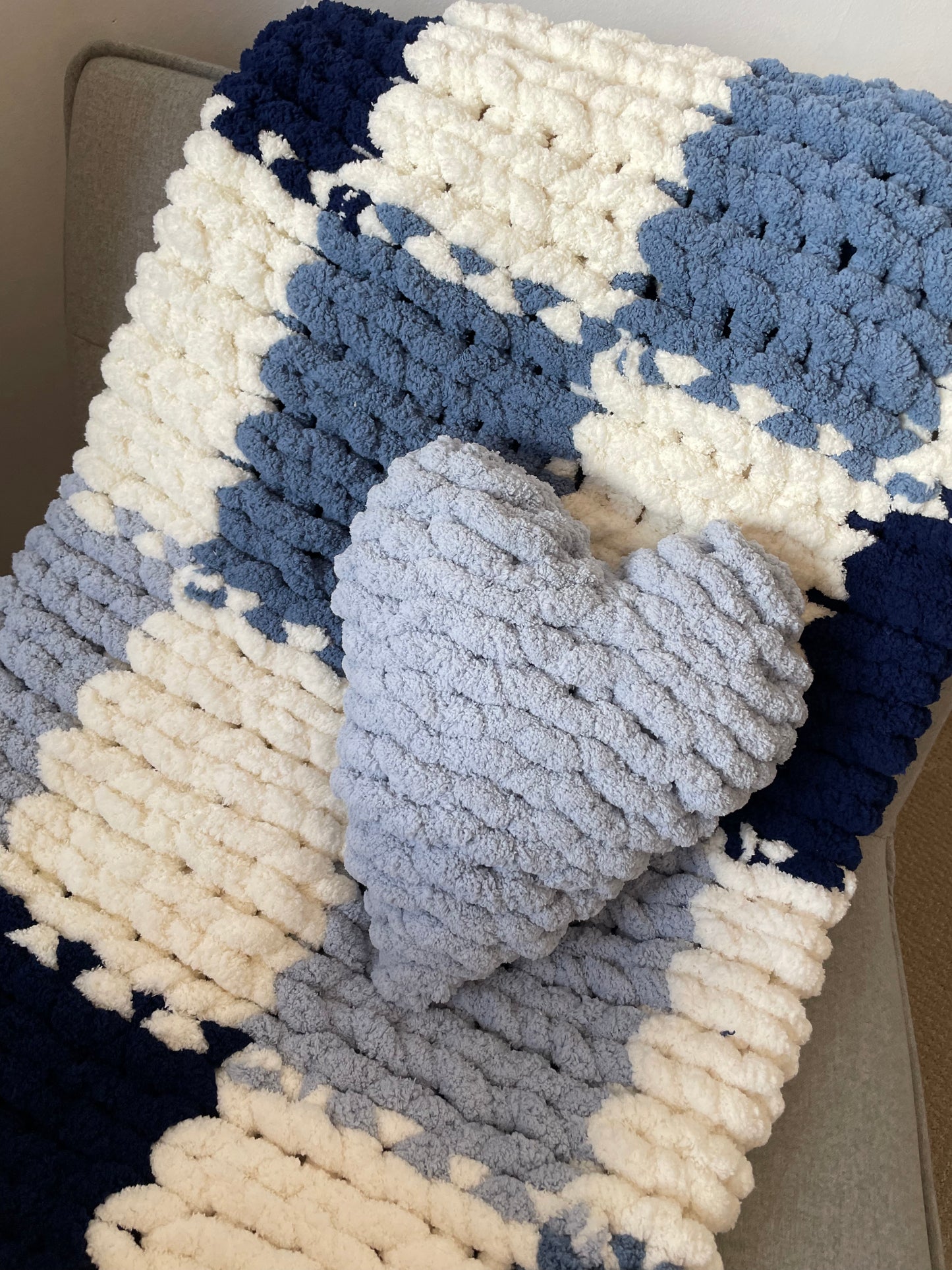 Heart Pillow in Light Blue