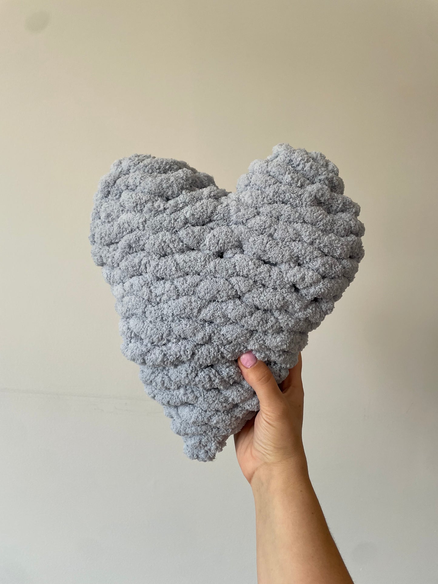 Heart Pillow in Light Blue