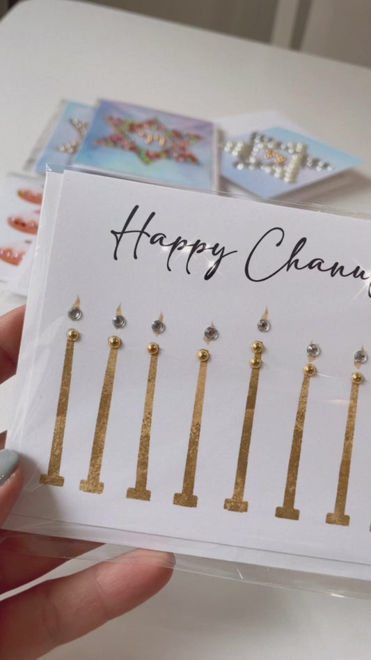 Happy Chanukah Modern Menorah Greeting Card