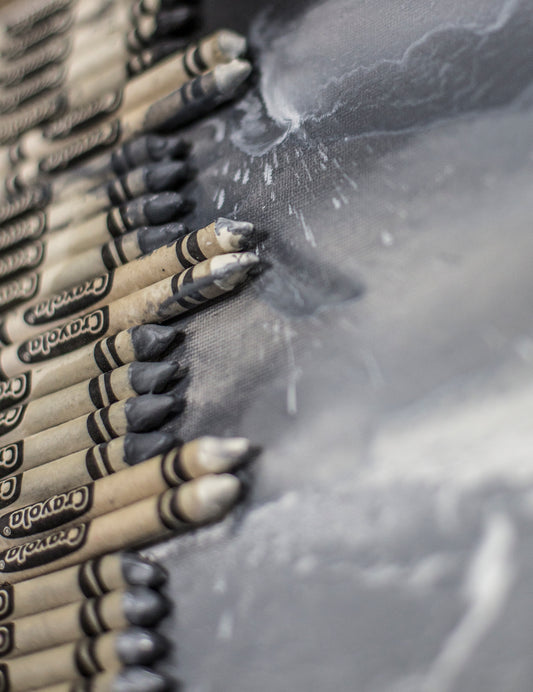 Close up Monochrome Crayon Art Print 8.5" x 11"
