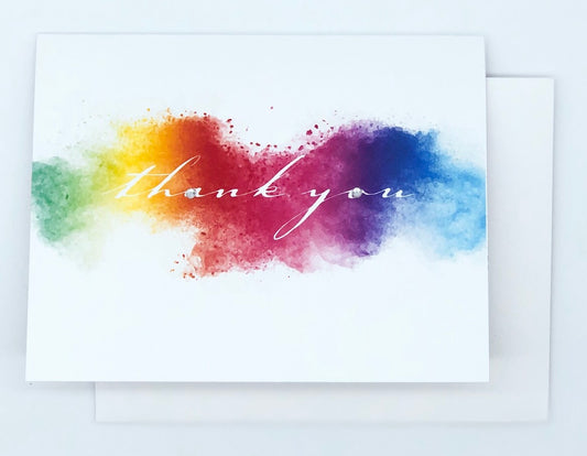 Thank You! Rainbow Water Colour - GREETING CARD