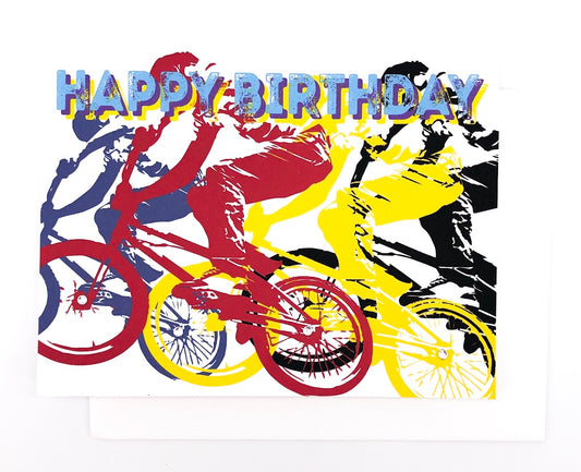 Happy Birthday BMX Racer- GREETING CARD