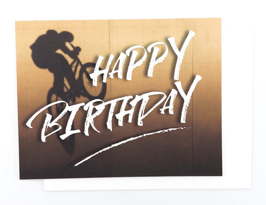 Happy Birthday BMX - GREETING CARD Brown