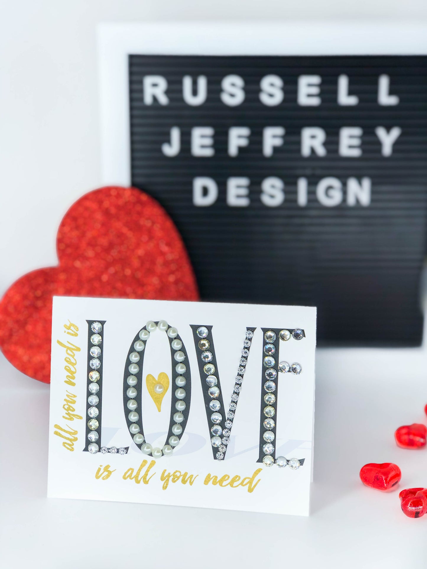 Valentine's Day Greeting Card All You Need Is Love - Black and Gold