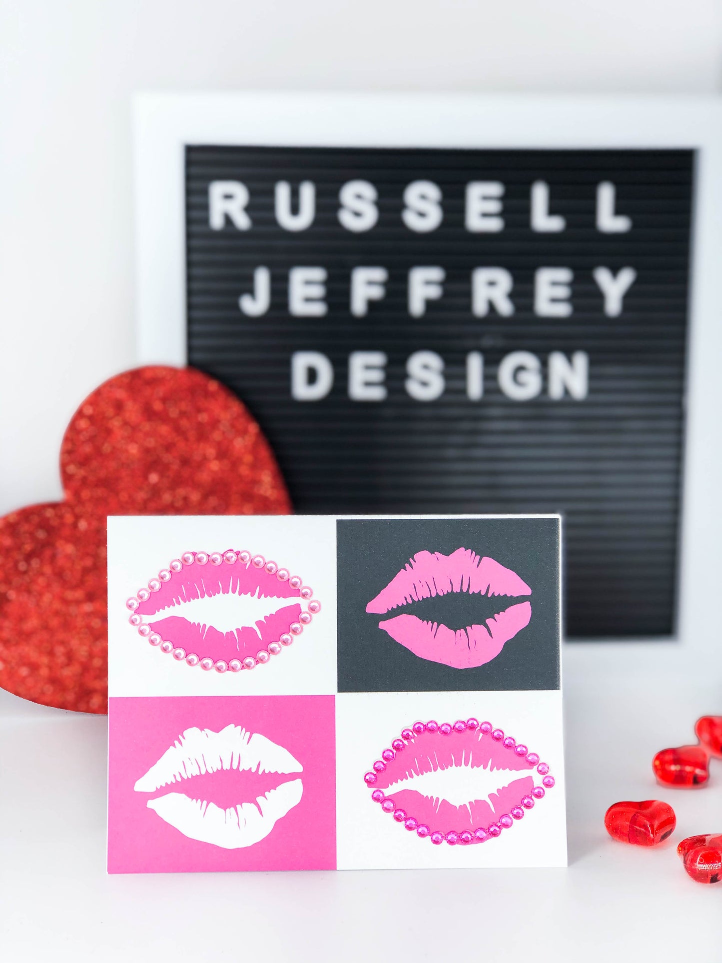 Valentine's Day Greeting Card Pink Lips