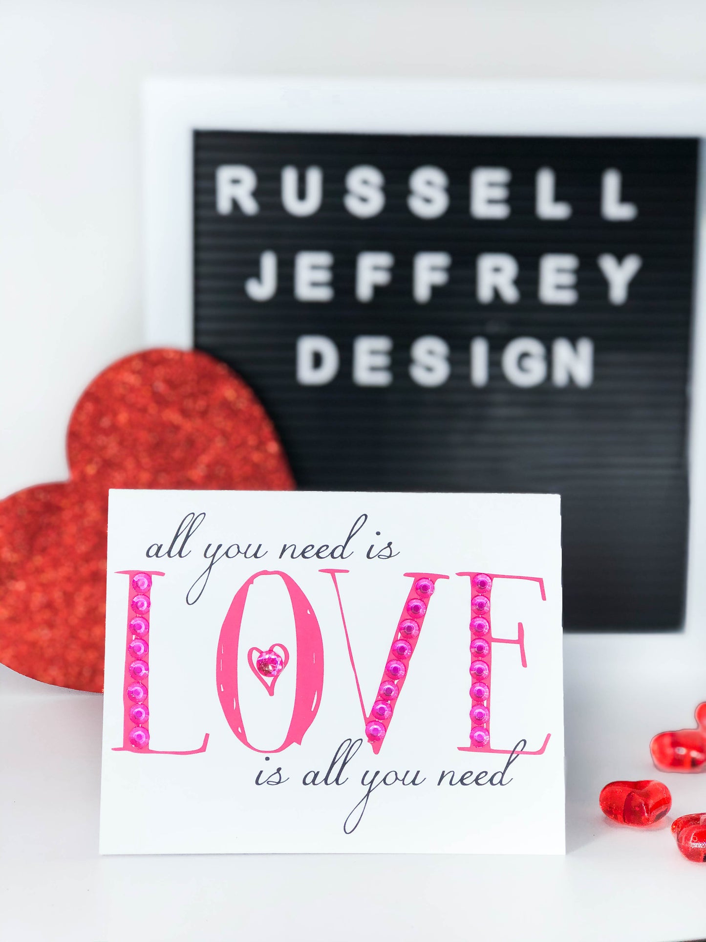Valentine's Day Greeting Card All You Need Is Love - Pink