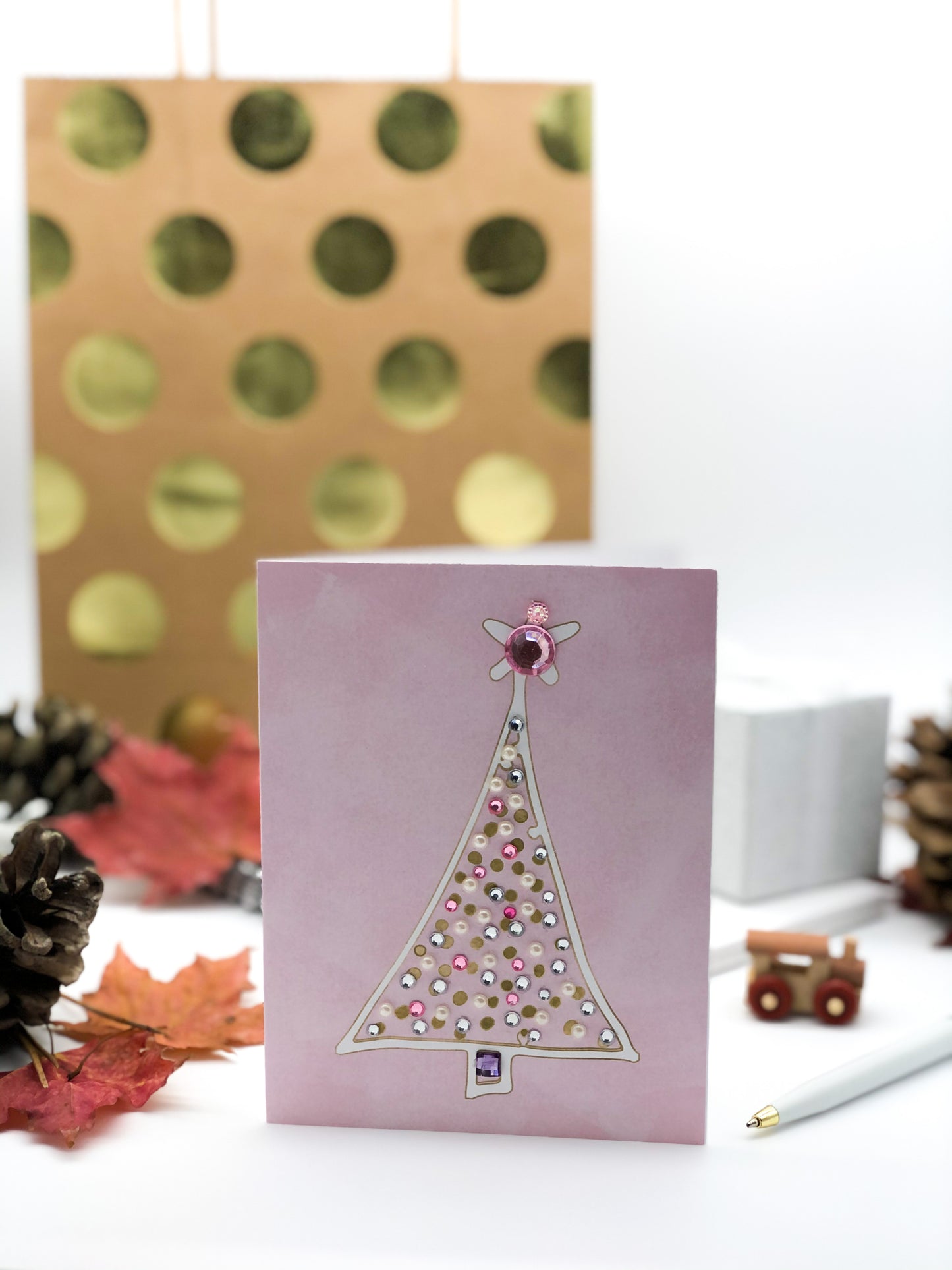 Merry Christmas Tree Greeting Card with star