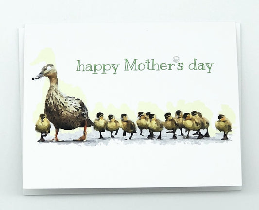 MOTHER'S DAY MOTHER DUCK WITH DUCKLINGS GREETING CARD