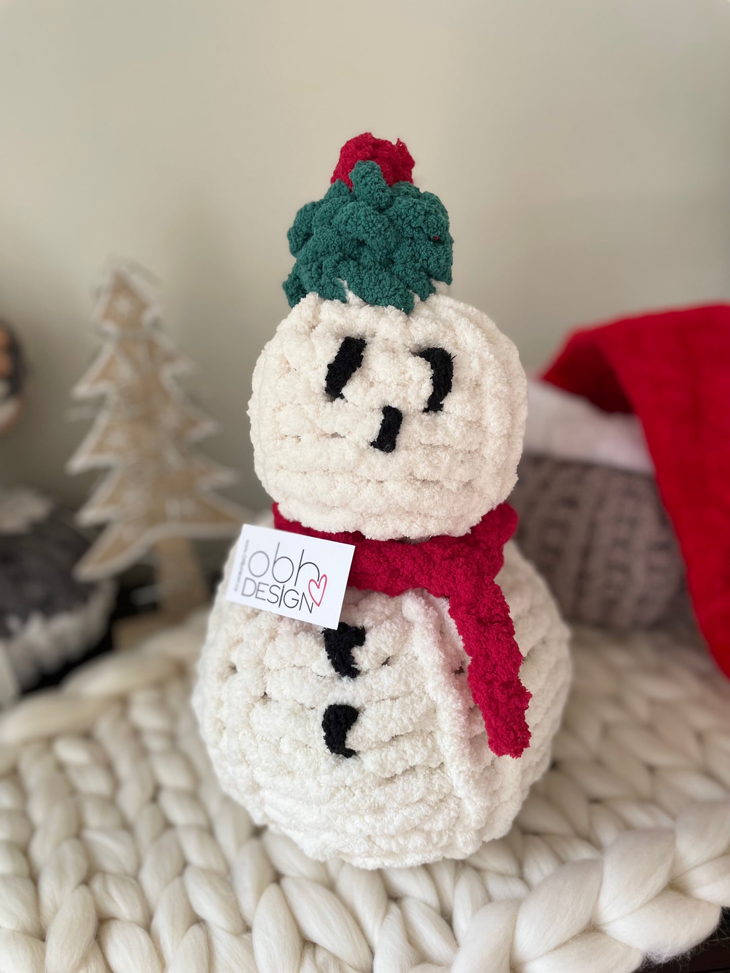 Hand Knit Christmas Snowman