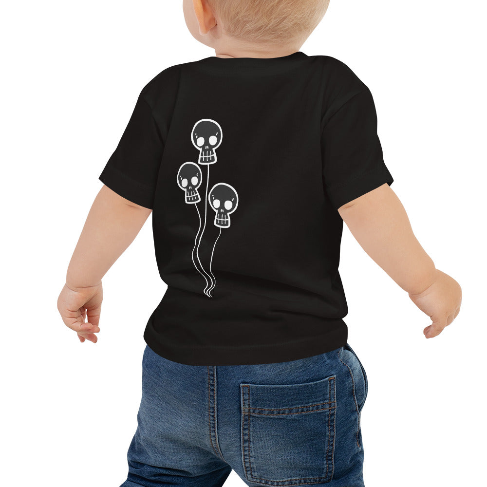 Skull Balloon (white outline) Baby Jersey Short Sleeve Tee