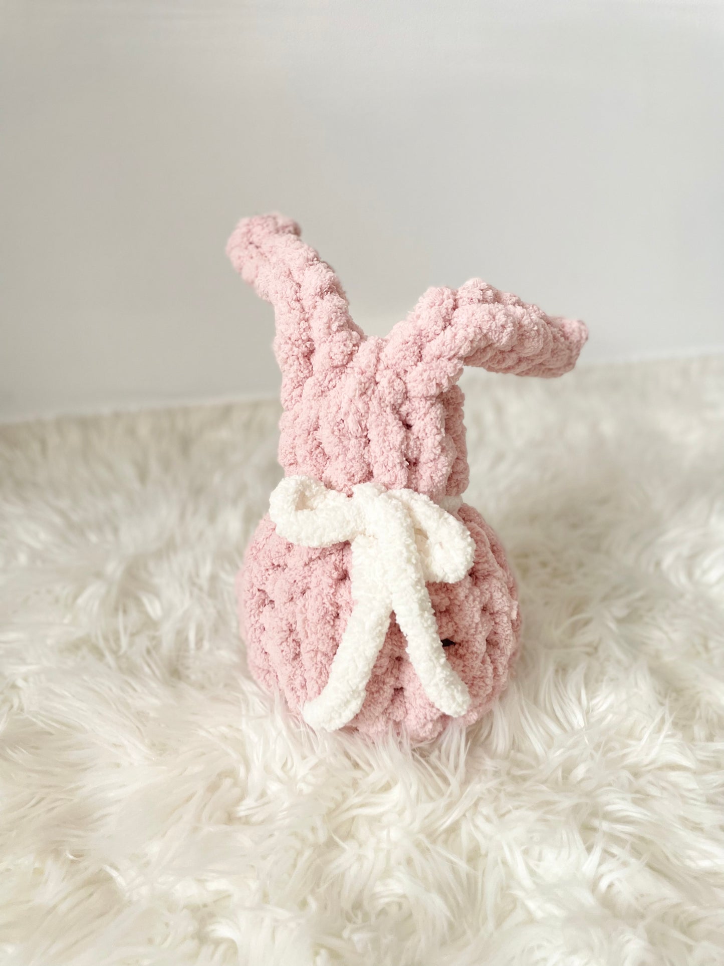 Stuffy Easter Bunny - Soft Pink with White Bow