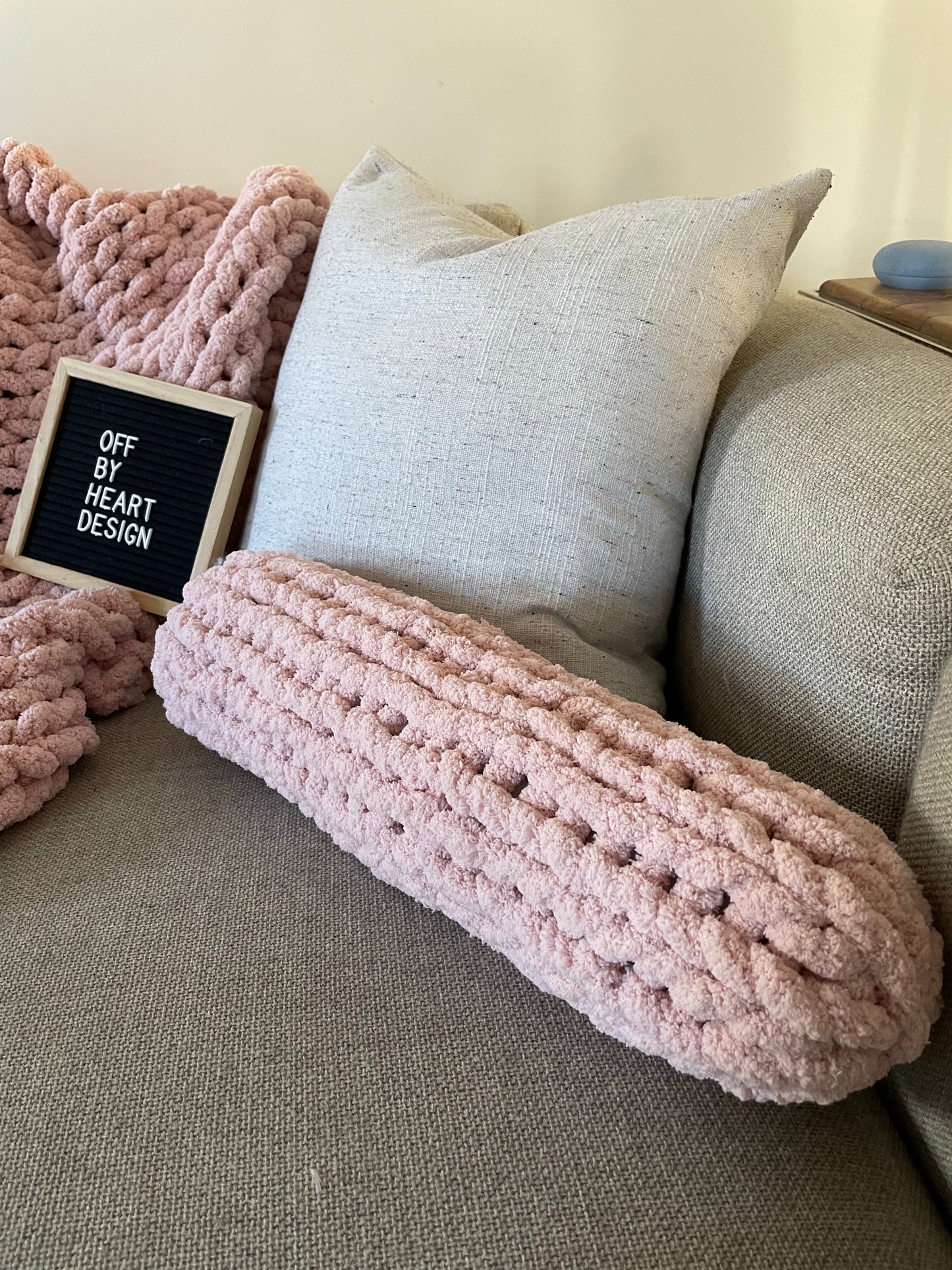 Soft Pink Bolster Pillow