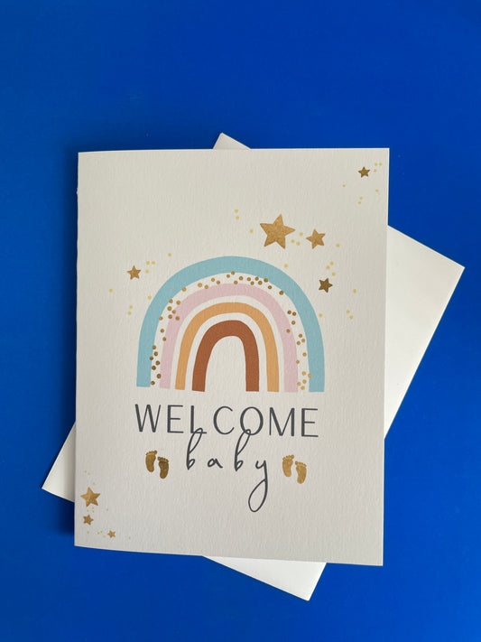 Welcome Baby Greeting Card - PastelTones