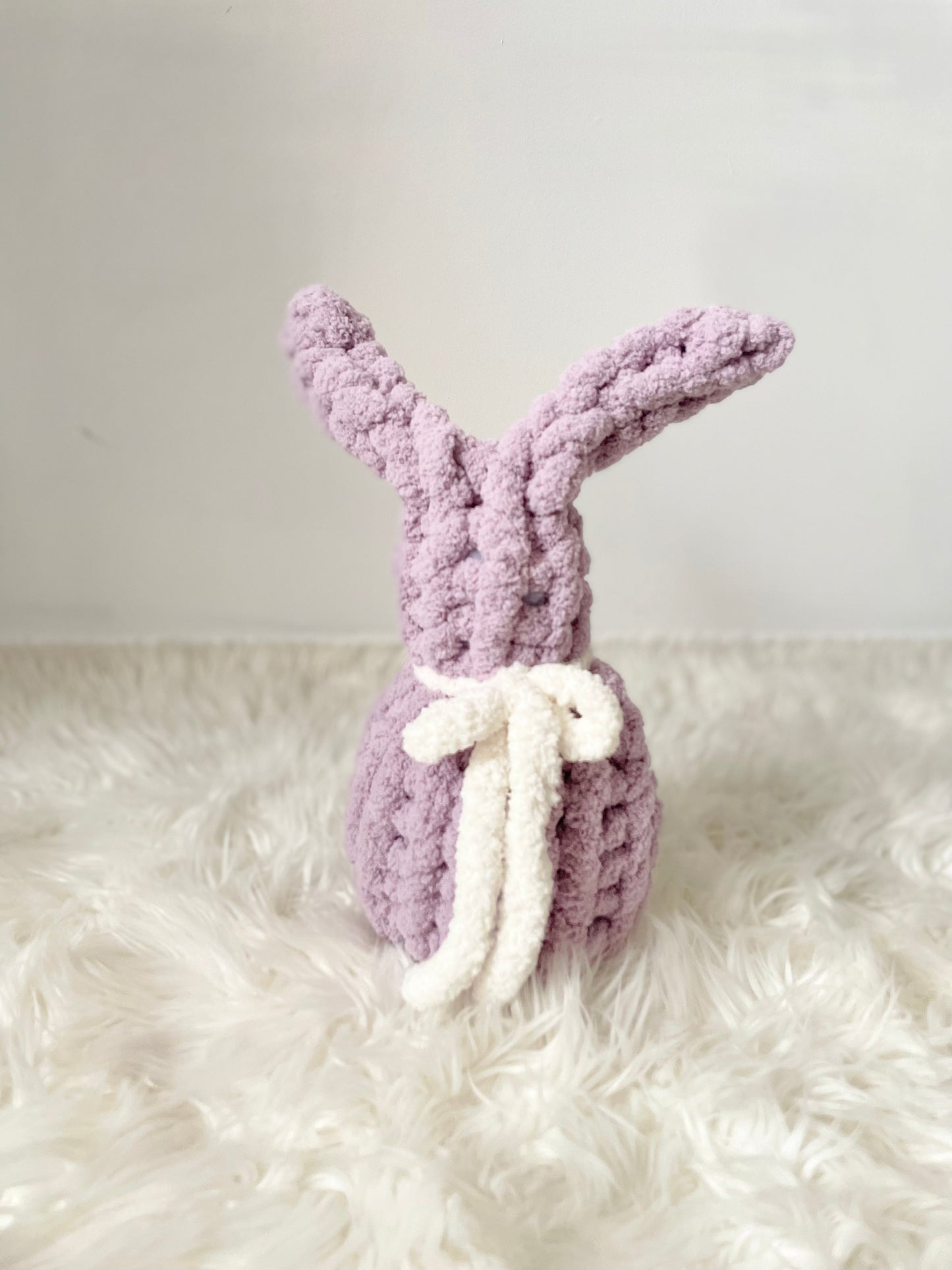 Stuffy Easter Bunny - Lavender Purple with White Bow