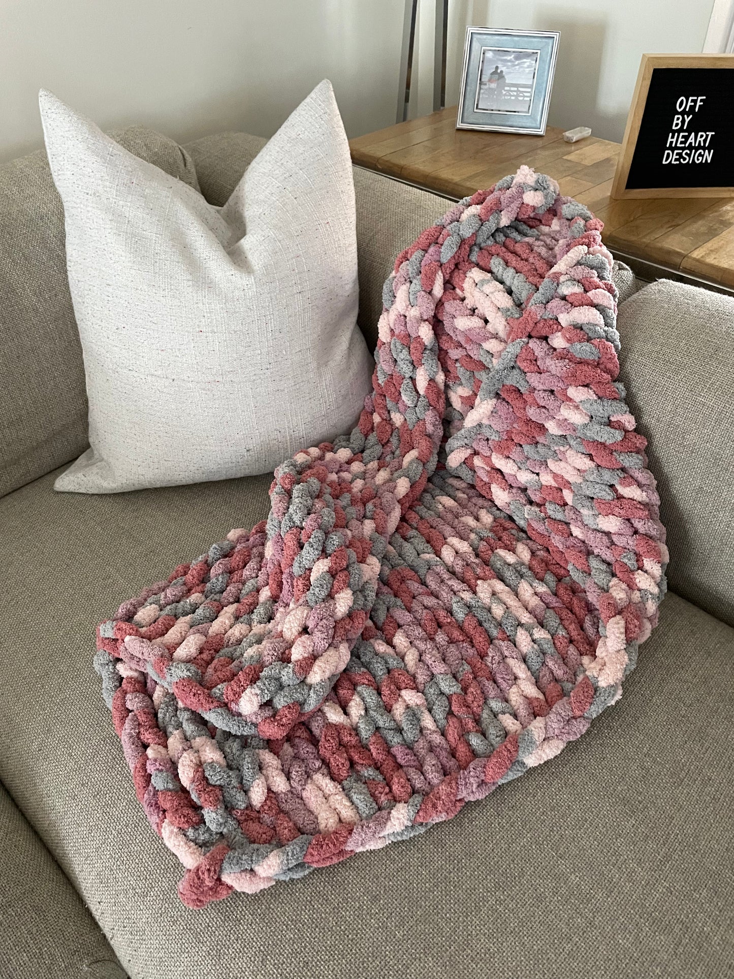 Healing Hand, Chunky Knit Baby Blankets - Sherbert