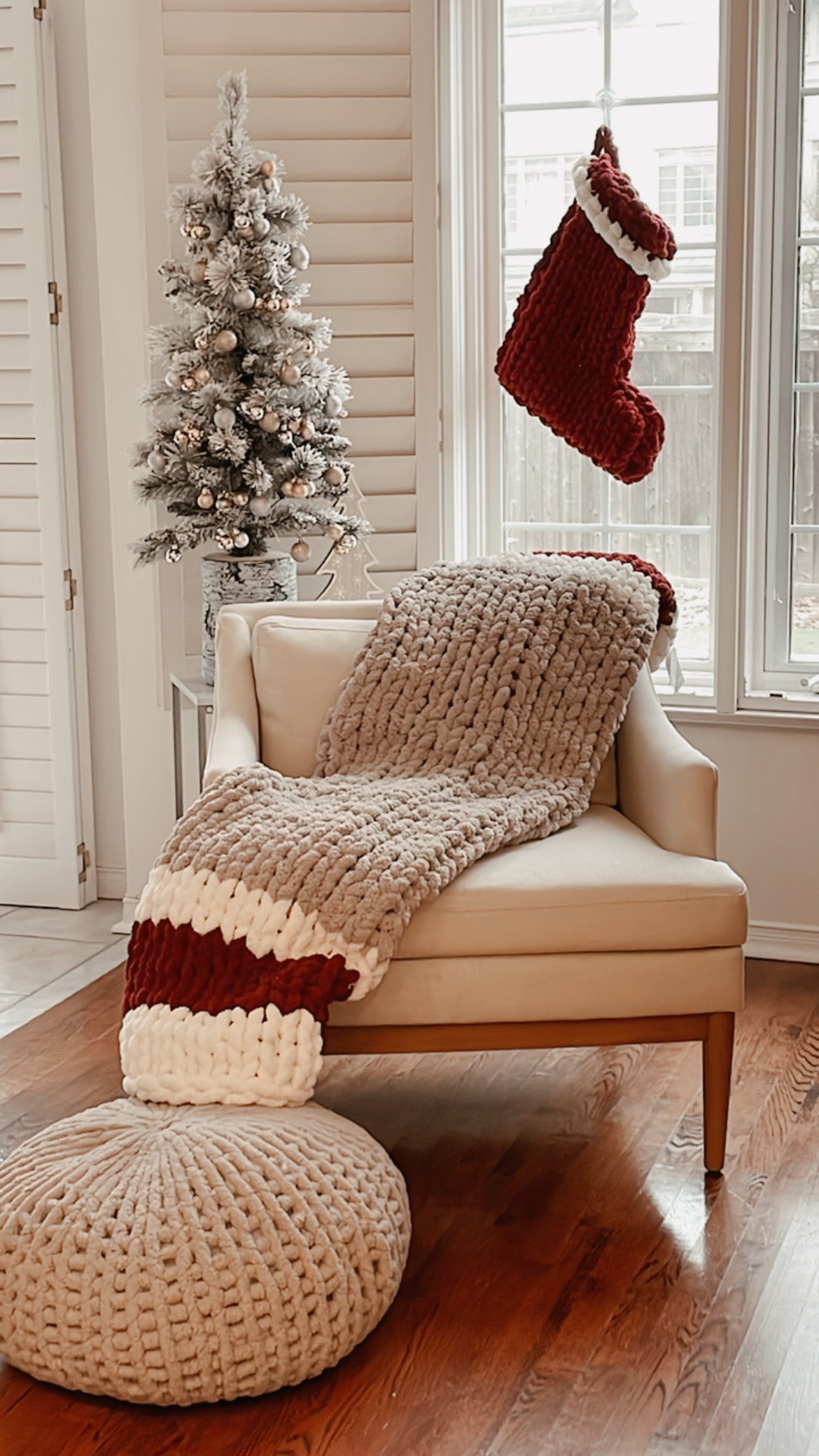 Christmas Stocking - Burgundy 19”