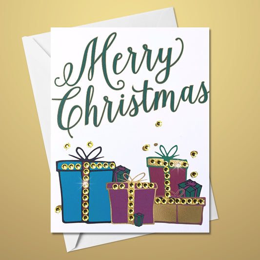Merry Christmas Holiday Greeting Card with presents