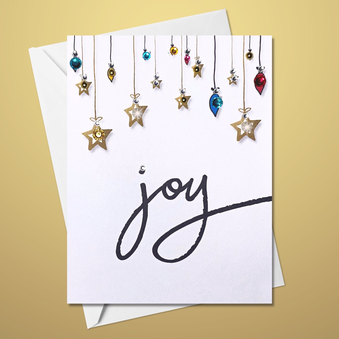 Merry Christmas Joy Greeting Card Gold