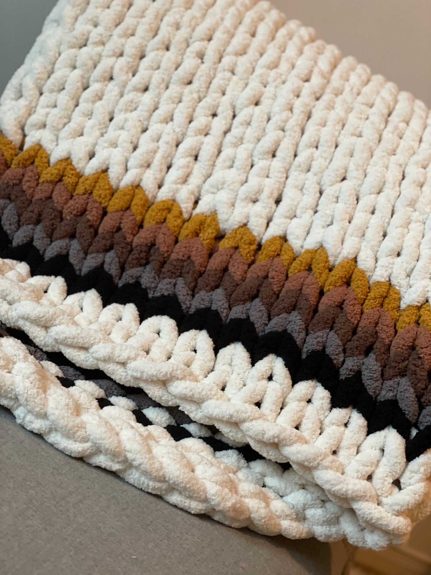 Healing Hand, Chunky Knit Blankets Mustard – Off By Heart Design