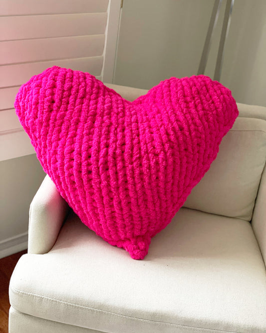 23” Valentine’s Day Heart Pillow in Hot Pink