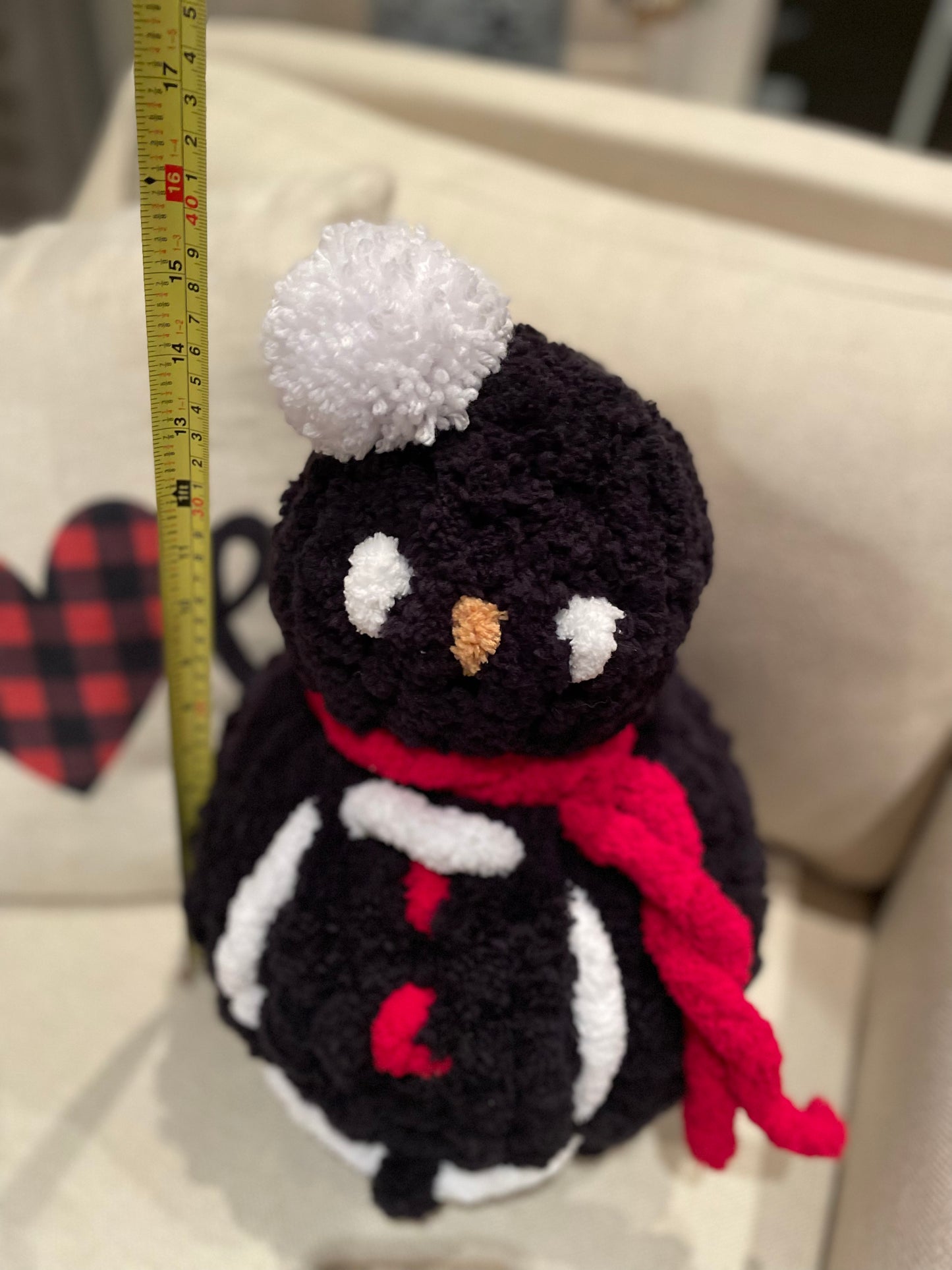 Hand Knit Christmas Penguin