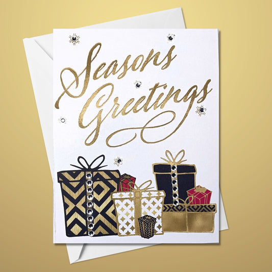 Seasons Greetings - Christmas Holiday Greeting Card - Blank Inside