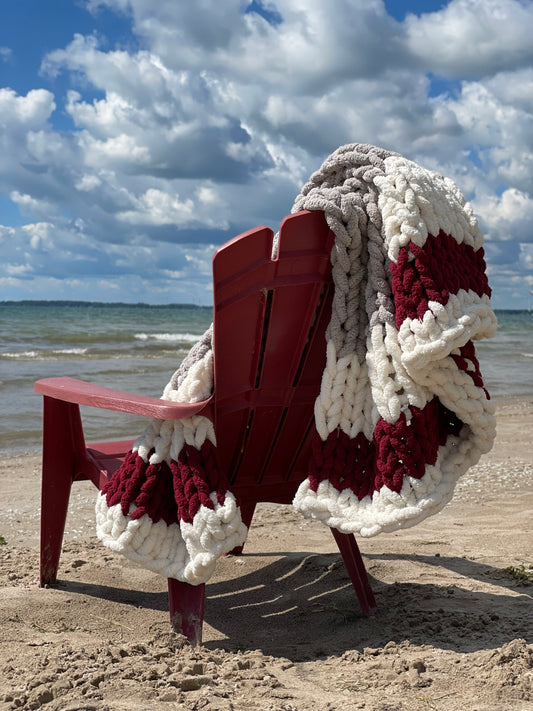 Healing Hand, Chunky Knit Blankets Woolie Sock Design - medium size