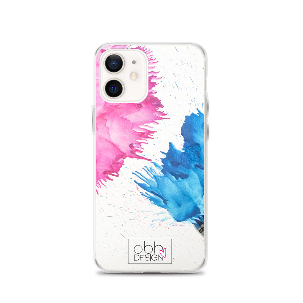 Pink and Blue Crayon Melt iPhone Case