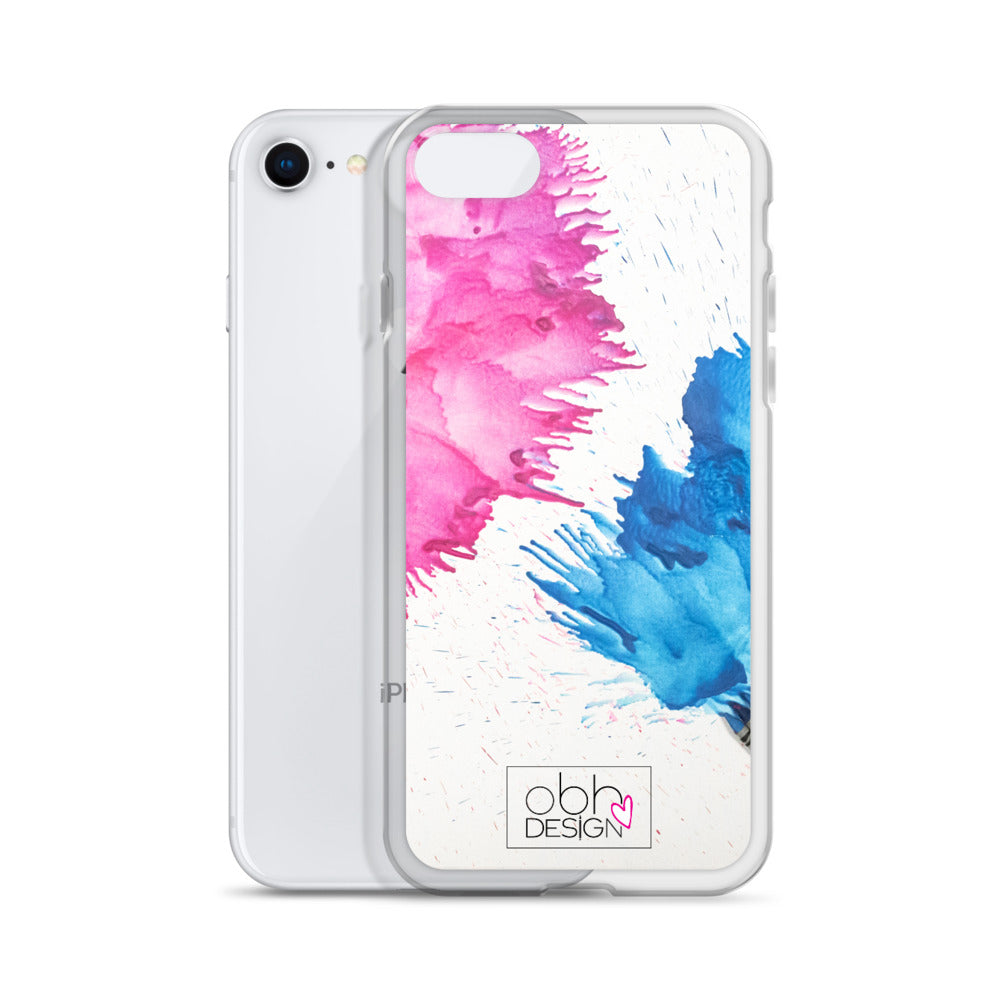 Pink and Blue Crayon Melt iPhone Case