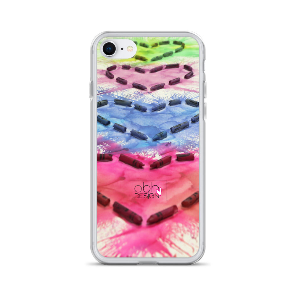 Multi Heart Crayon Melt iPhone Case