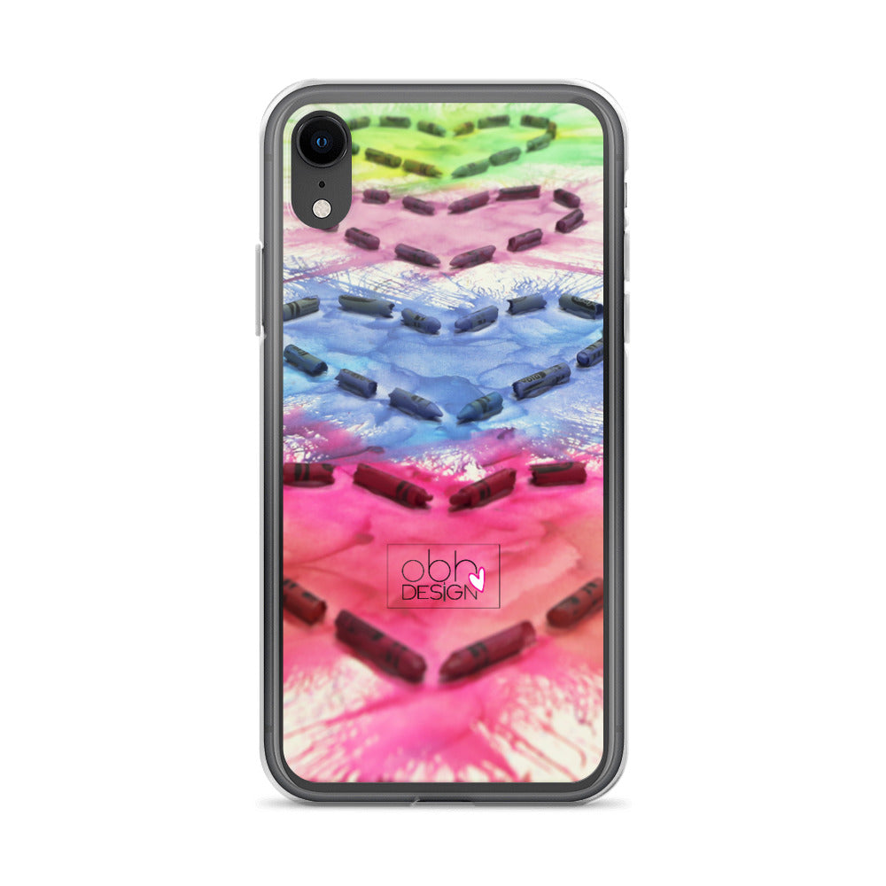 Multi Heart Crayon Melt iPhone Case