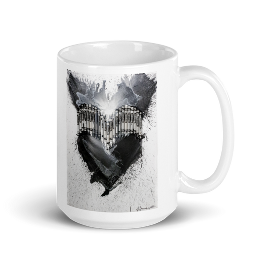Monochrome Crayon Melt Heart Mug